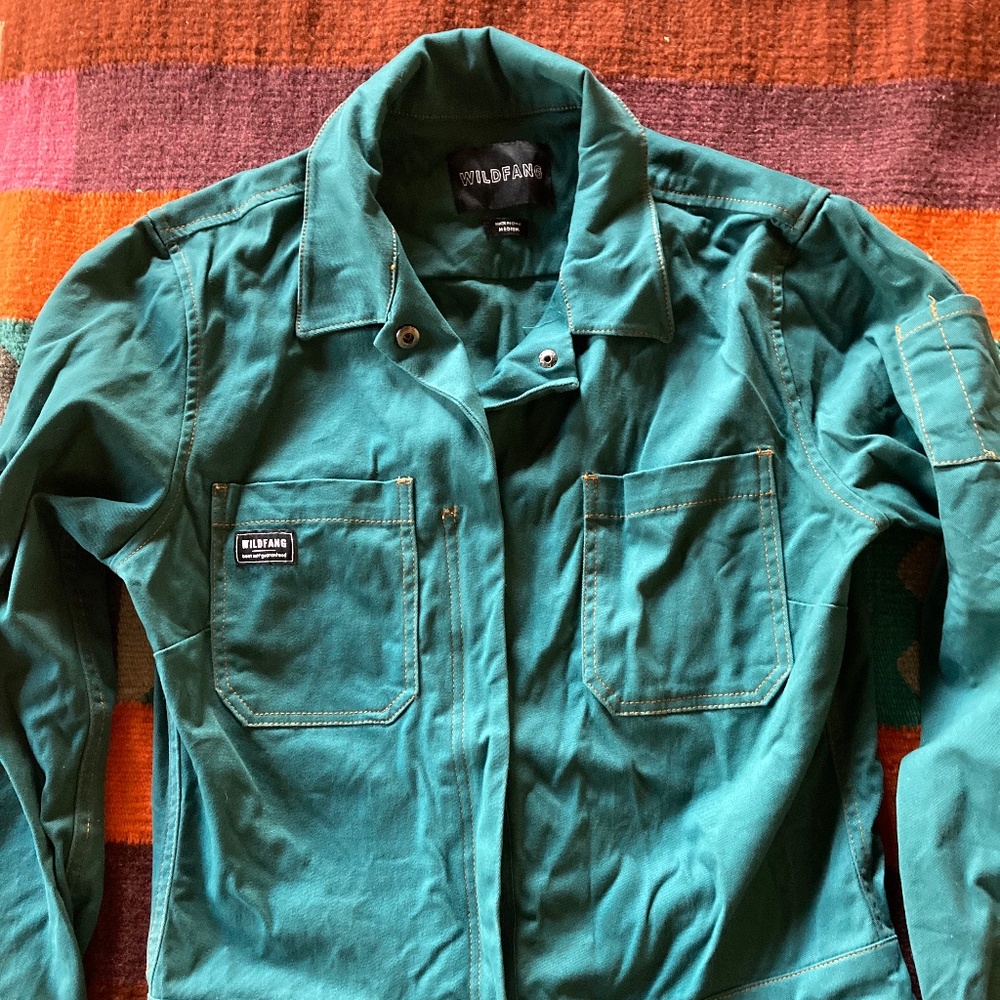 Wildfang The Essential Long Sleeve Coverall in Teal--new without tags
